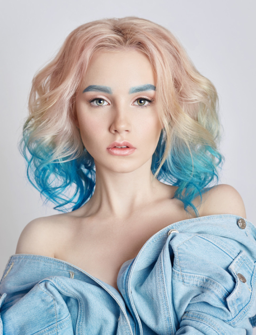 blonde to blue ombre hair color